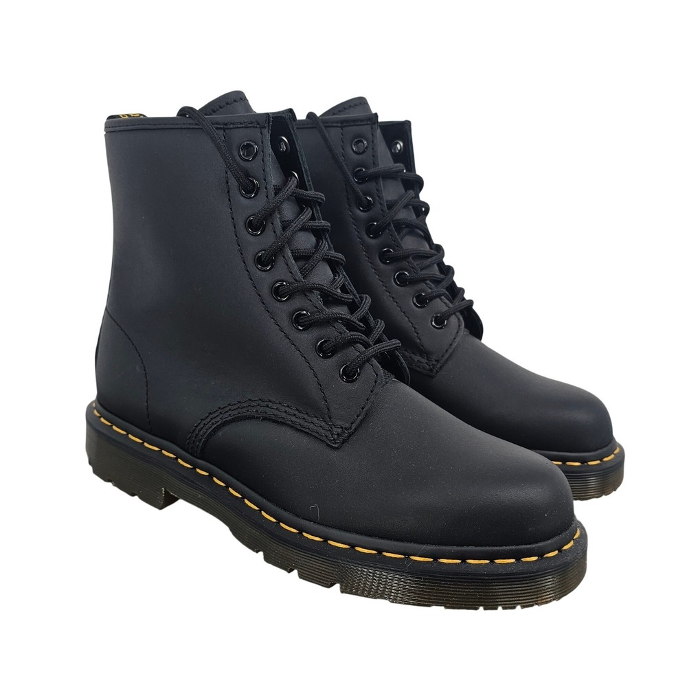 DR. MARTENS 1460 BLACK MATTE INDUSTRIAL 8 EYE SLIP RESISTANT BOOTS M 8 W 9
